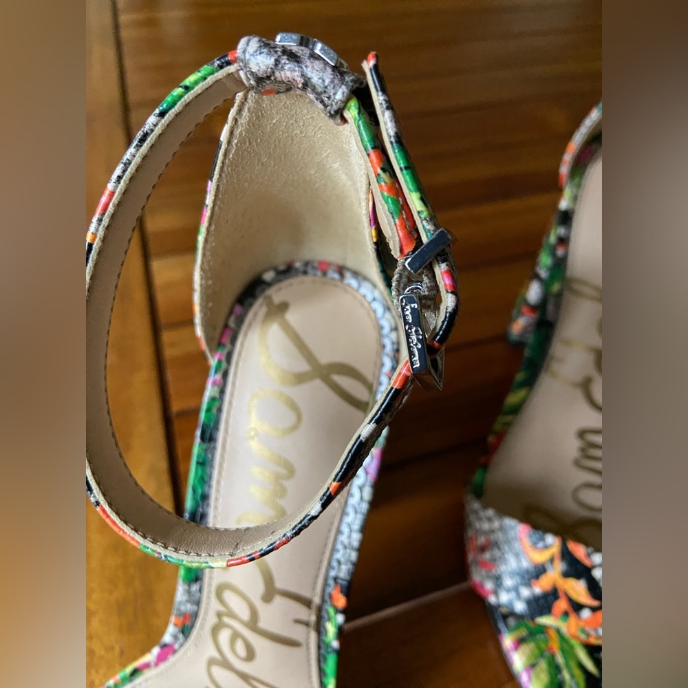 Sam Edelman Yaro-Strap Heel Floral Sandals - Picture 9 of 10